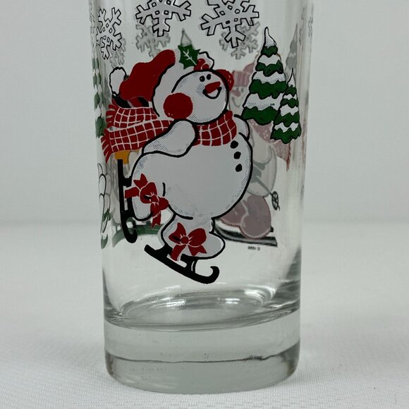 Vintage 1999 Home Interiors Snowman Holiday Drinking Glasses 10 oz Set Of 2 - Picture 4 of 12